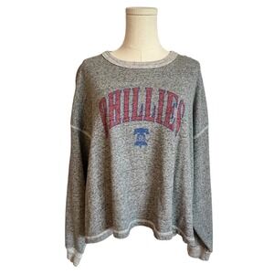 Tailgate Philadelphia Phillies Sweatshirt XL Grey Cropped Pullover MLB Fan Gear